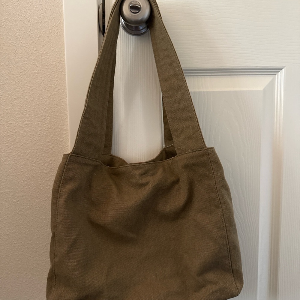 Military green Life is Good brand new Tote Bag with Pink Floral Design - Picture 6 of 7